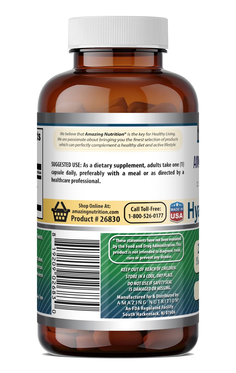 Bouteille d'acide hyaluronique avec fond neutre