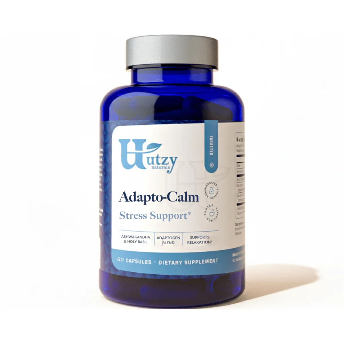 Bouteille d'Adapto-Calm Utzy Naturals avec 60 capsules