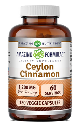Bouteille d'Amazing Nutrition Ceylon Cinnamon 1200 Mg, vue avant