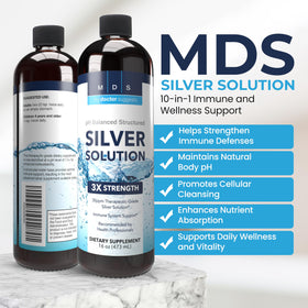 Bouteille d'argent colloïdal 30ppm sur un fond neutre