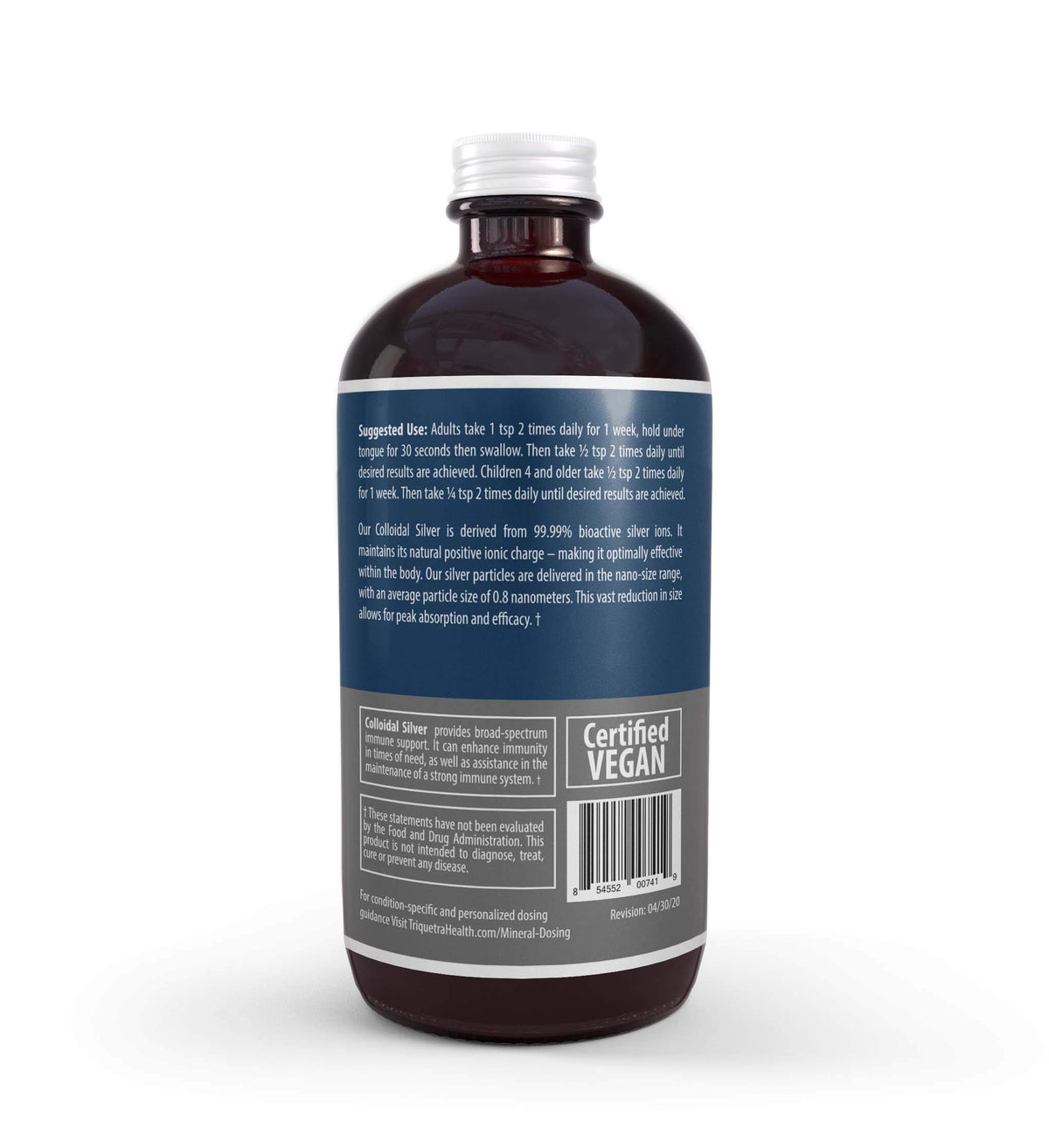 Bouteille d'Argent Colloïdal Bioactif sur fond neutre
