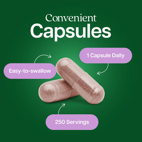 Bouteille d'Astragalus Racine Purely Holistic avec capsules à côté