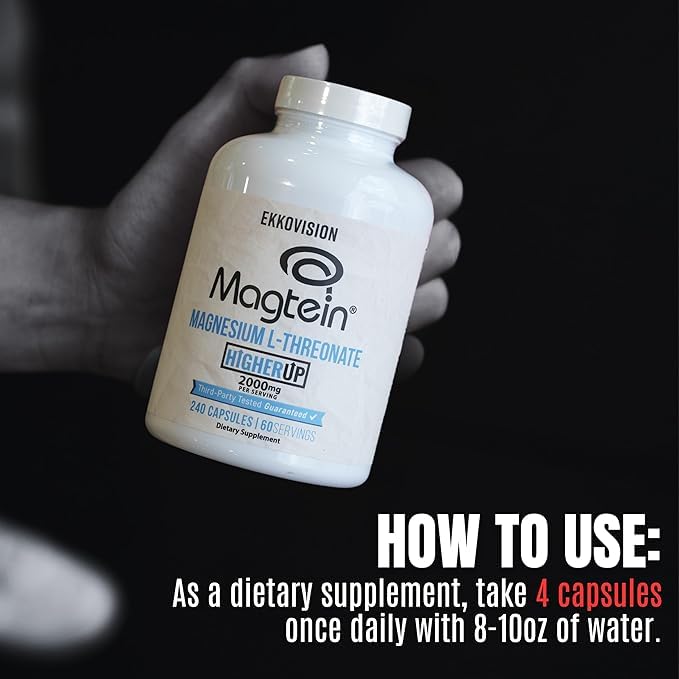Bouteille d'Ekkovision Magnesium L-Threonate 2000 MG avec étiquette visible