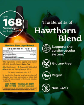 Bouteille d'extrait d'aubépine Herb Pharm avec étiquette