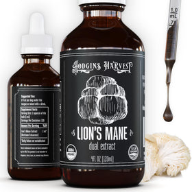 Bouteille d'extrait de champignon Lion's Mane bio Hodgins Harvest de 118 ml