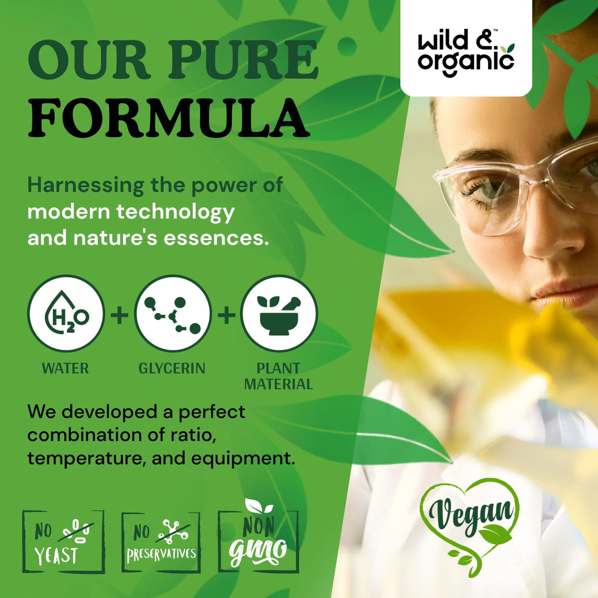 Bouteille d'extrait de gymnema sylvestre Wild & Organic ouverte