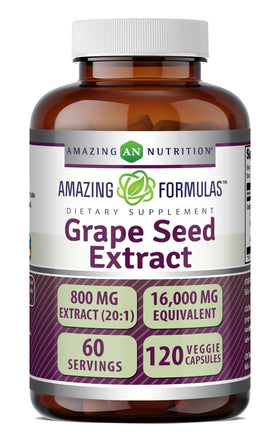 Bouteille d'extrait de pépin de raisin 800 mg Amazing Nutrition vue de face