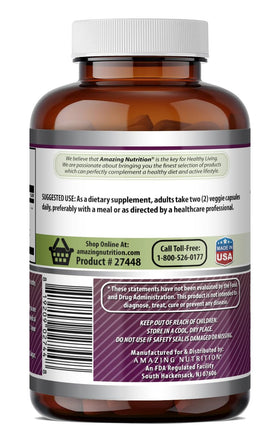 Bouteille d'extrait de pépin de raisin Amazing Nutrition sur une table