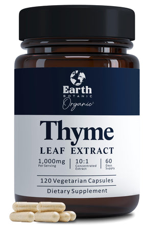 Bouteille d'extrait de thym Earth BOTANIC 1000mg vue de face