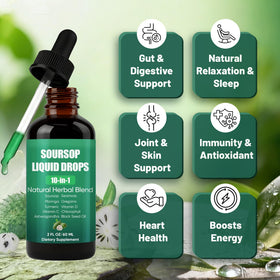 Bouteille d'extrait Soursop et verre d'eau pour utilisation