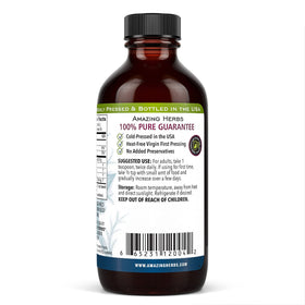 Bouteille d'huile de graines noires Amazing Herbs vue de face