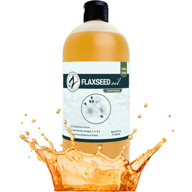 Bouteille d'huile de lin pressée à froid Zatural 32 fl oz vue de face