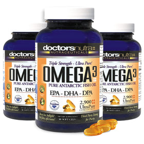 Bouteille d'Huile de Poisson Omega 3 DPA 2900mg ouverte
