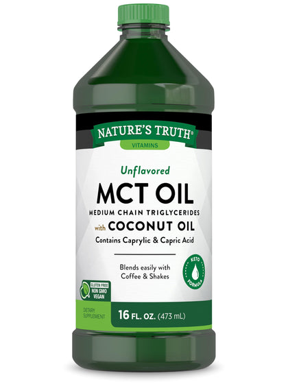 Bouteille d'huile MCT Nature's Truth 16 fl oz vue avant