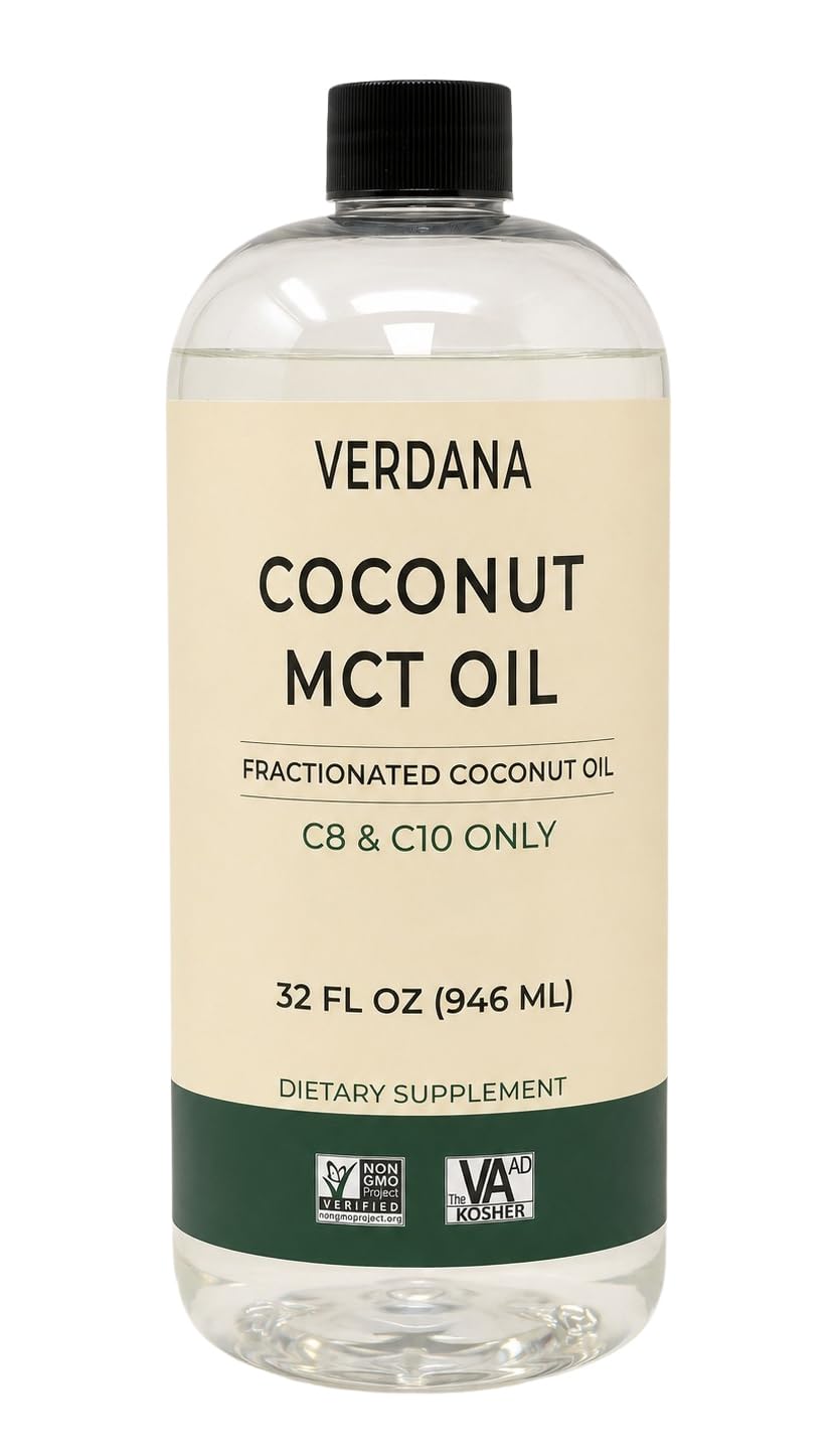 Bouteille d'huile MCT Verdana 32 oz vue de face