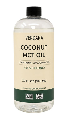 Bouteille d'huile MCT Verdana 32 oz vue de face