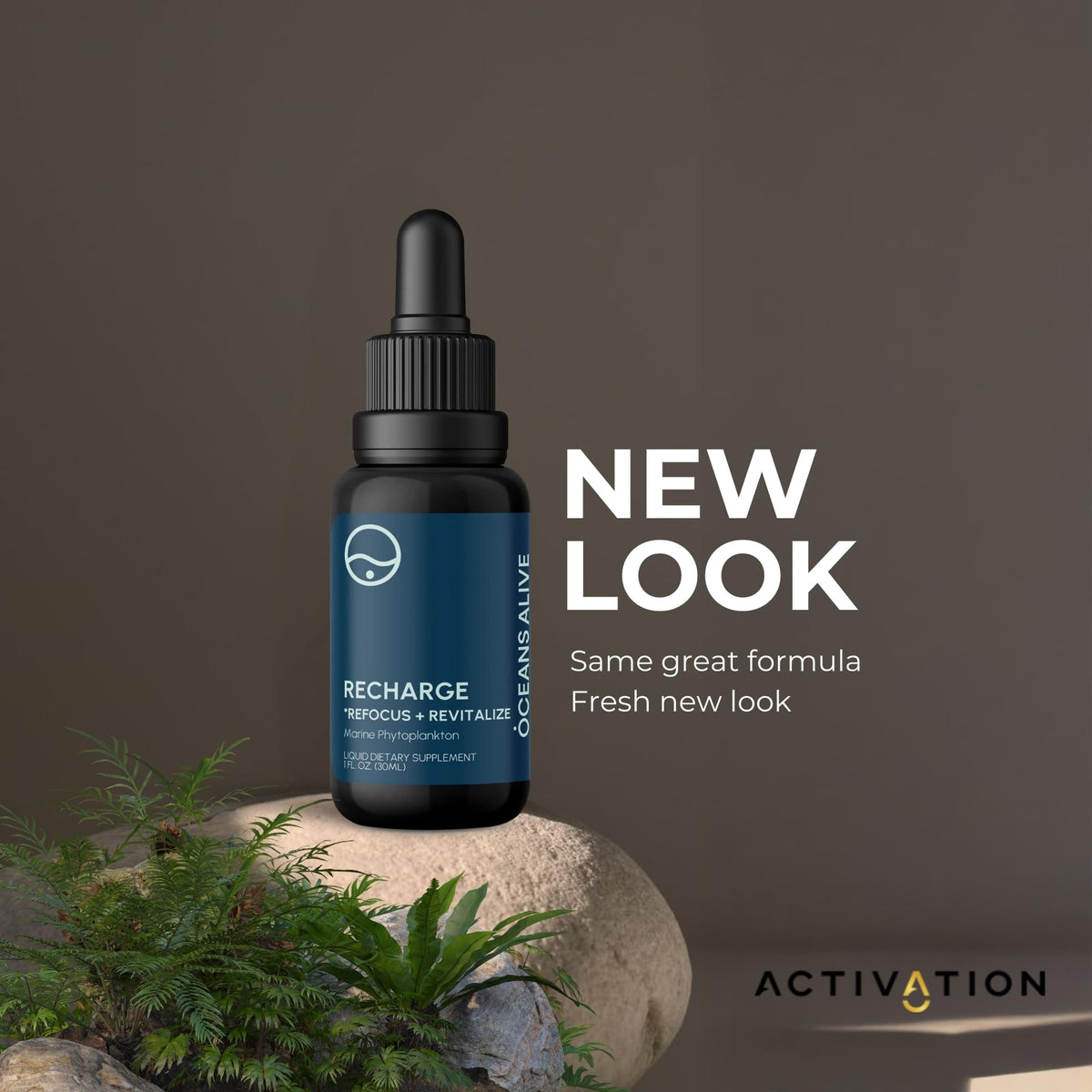 Bouteille d'Oceans Alive Phytoplancton Marin 30 ml sur fond blanc