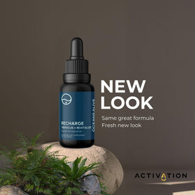 Bouteille d'Oceans Alive Phytoplancton Marin 30 ml sur fond blanc