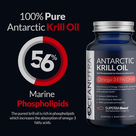 Bouteille d'Oceanutra Huile de Krill de l'Antarctique 1000mg avec étiquette