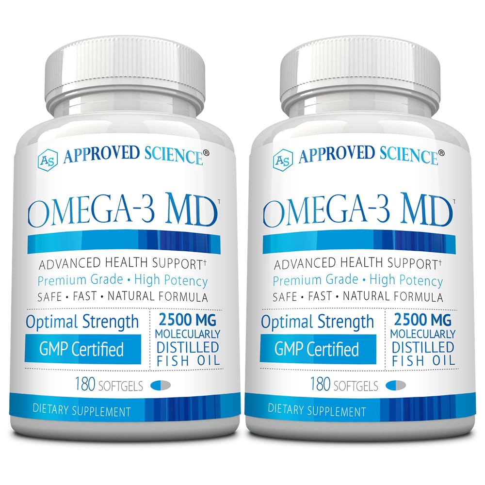 Bouteille d'Omega-3 MD 2500mg vue de face
