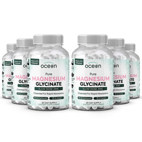 Bouteille d'Organics Ocean Magnésium Glycinate avec Zinc, vue de face