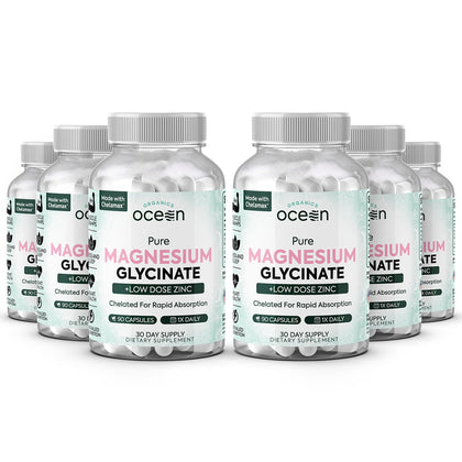 Bouteille d'Organics Ocean Magnésium Glycinate avec Zinc, vue de face