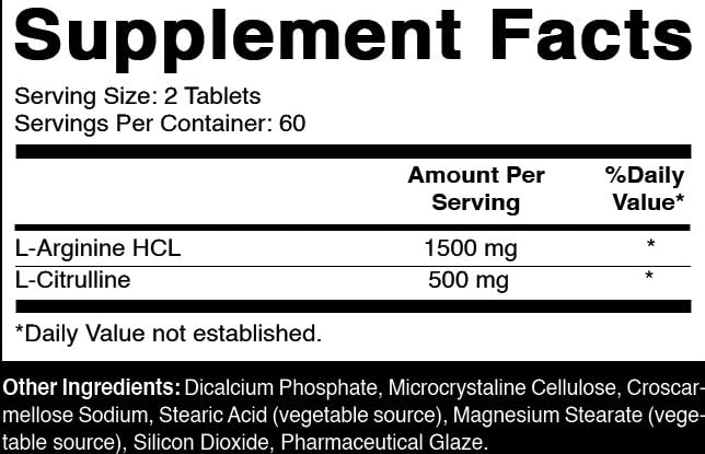 Bouteille d'Oxify Complexe L-Arginine L-Citrulline avec 120 tablettes