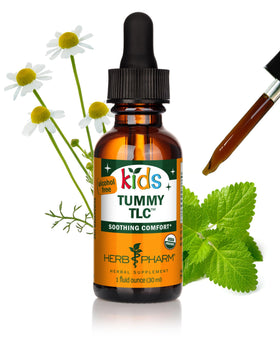 Bouteille de 1 oz de Herb Pharm Kids Tummy TLC avec étiquette