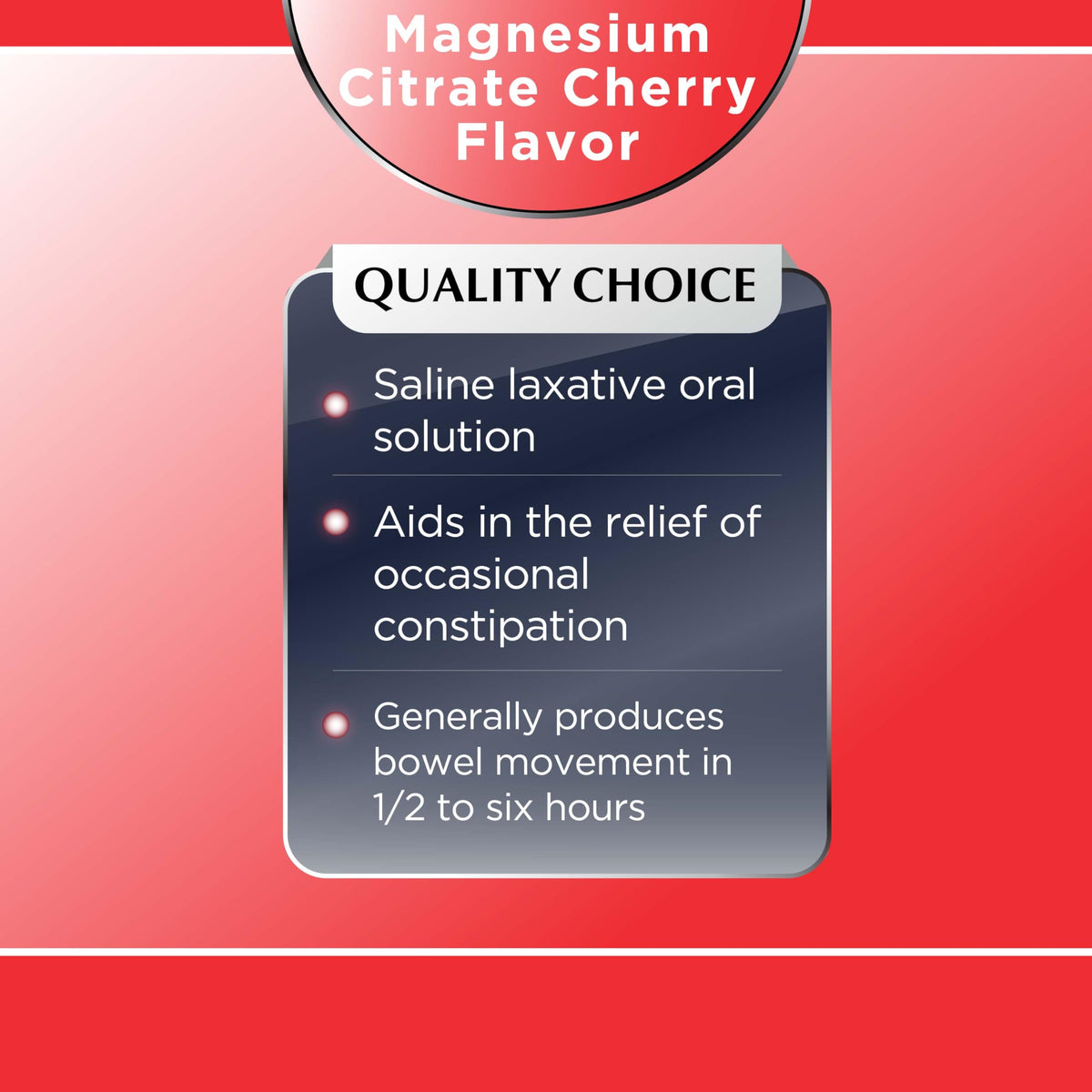 Bouteille de 10 oz de Citrate de Magnésium Quality Choice sur un fond blanc