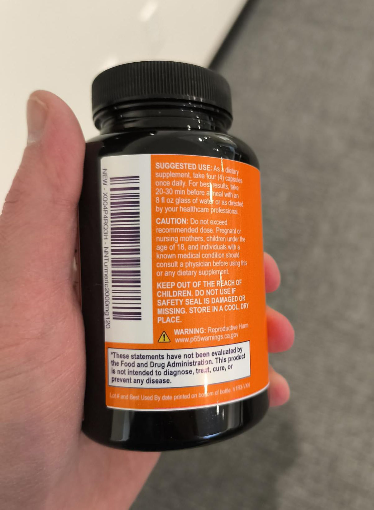 Bouteille de 120 capsules de curcuma Nature's Nutrition