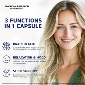Bouteille de 120 capsules de Magnésium L-Thréonate American Research Supplements