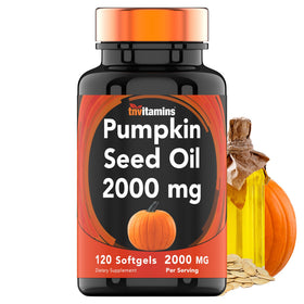 Bouteille de 120 gélules molles d'huile de pépin de citrouille tnvitamins