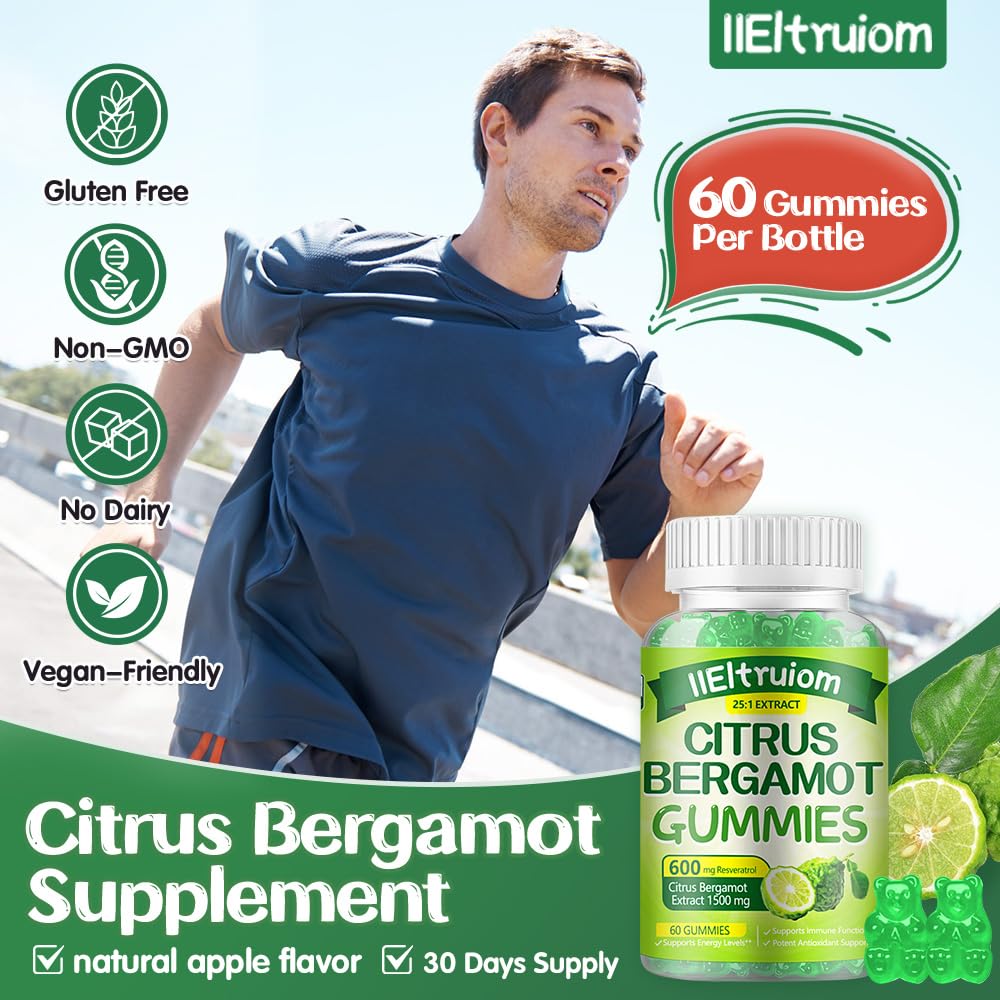 Bouteille de 120 gummies de bergamote IIEltruiom