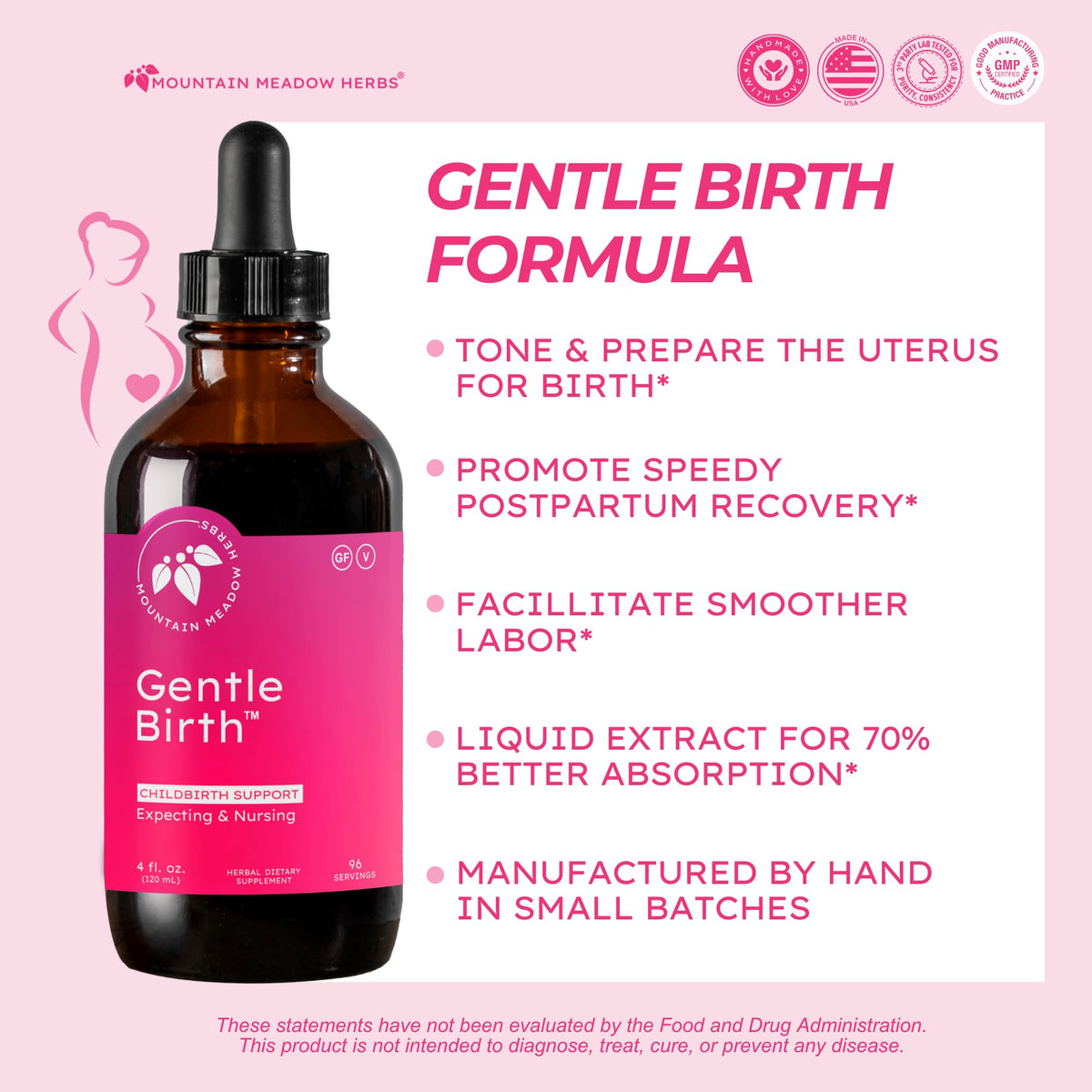 Bouteille de 120ml Préparation Douce à la Naissance avec étiquette