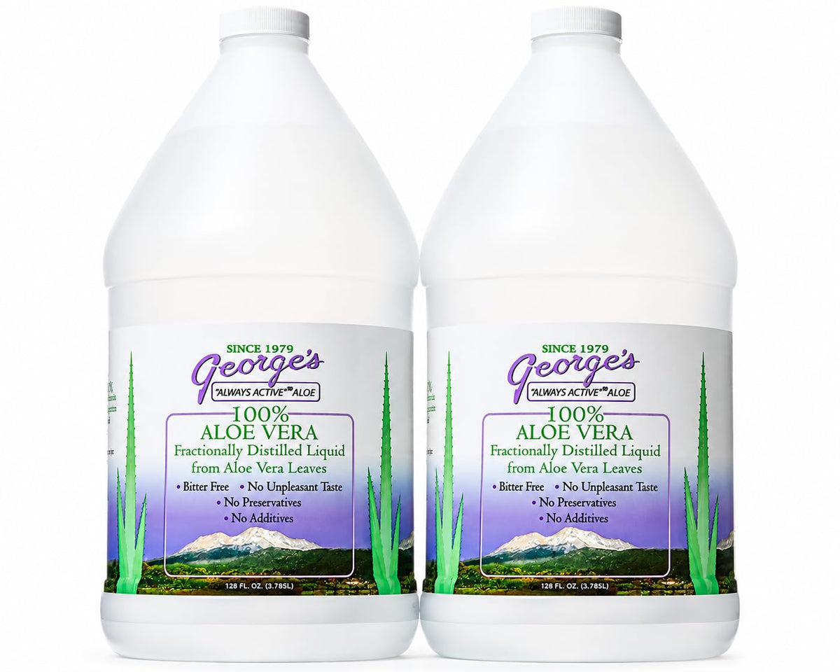 Bouteille de 128 oz d'aloe vera ILIOS avec étiquette claire