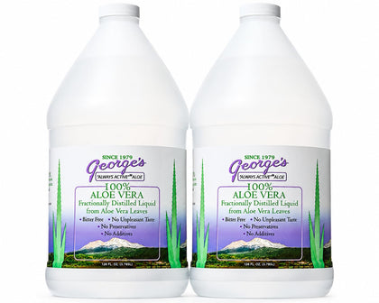 Bouteille de 128 oz d'aloe vera ILIOS avec étiquette claire