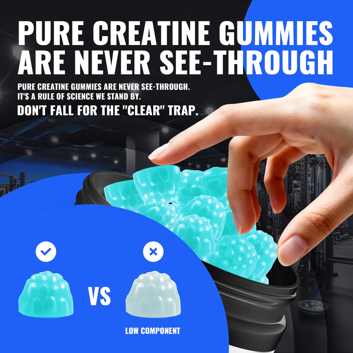 Bouteille de 135 gummies de créatine monohydrate Natures Aid
