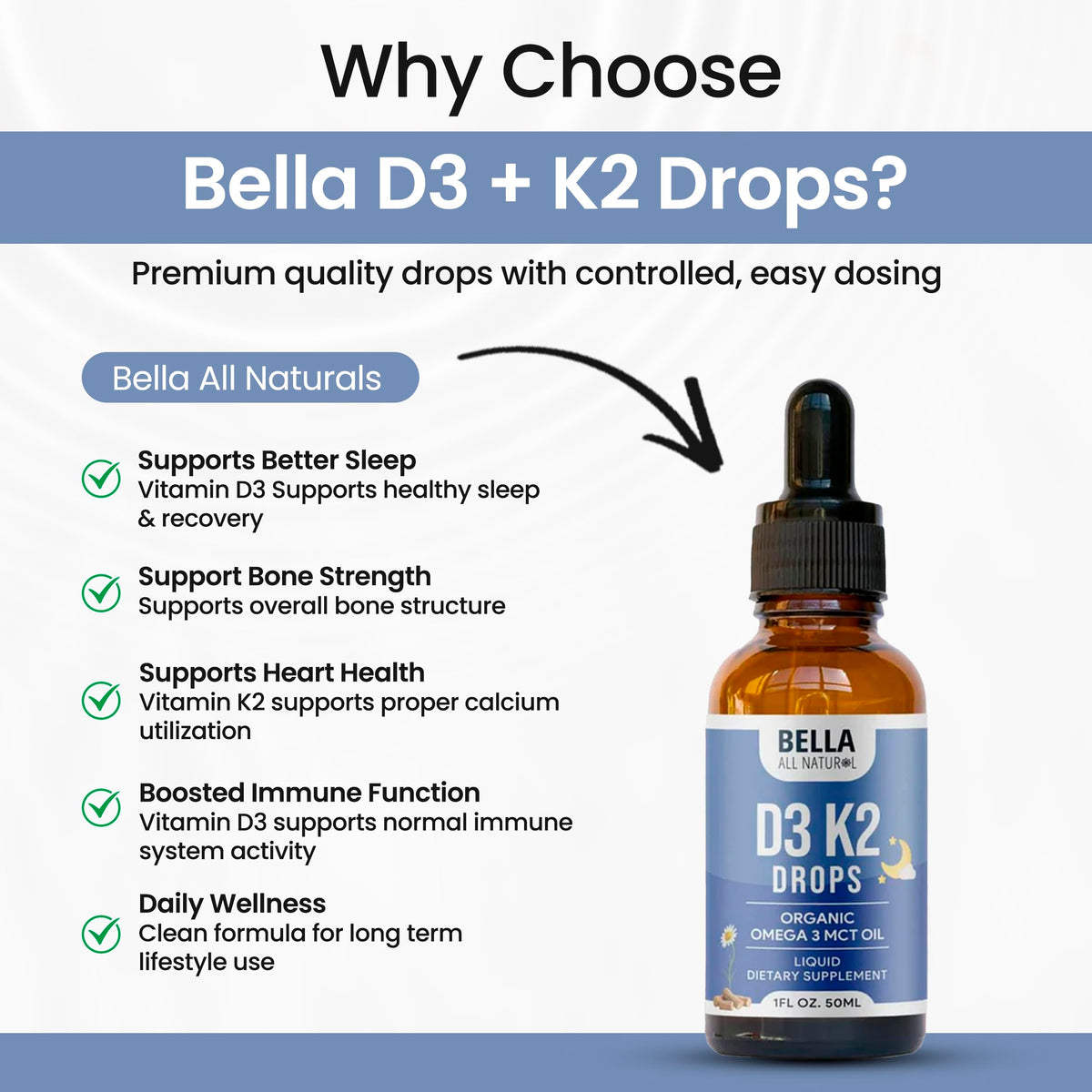 Bouteille de 150g de vitamine D3 K2 avec huile MCT