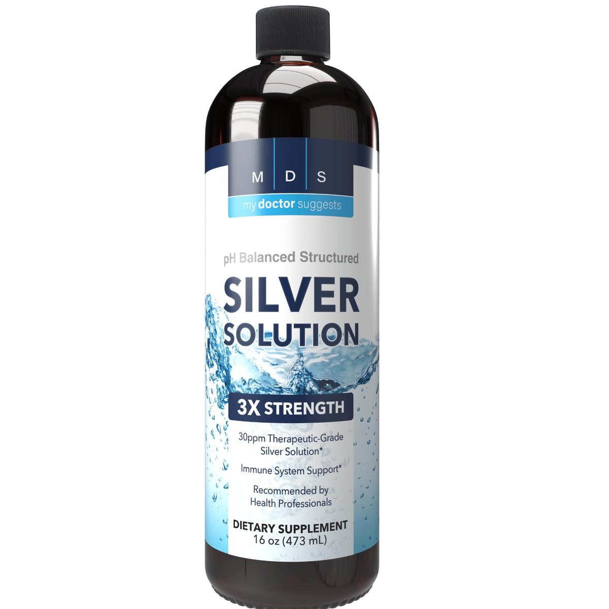 Bouteille de 16 oz d'argent colloïdal structuré 30ppm de My Doctor Suggests