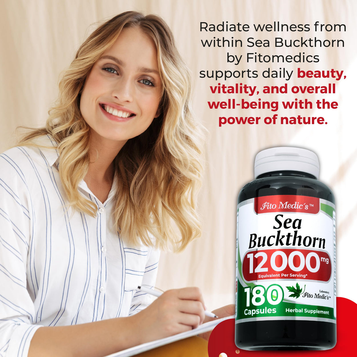 Bouteille de 180 capsules de FITO MEDIC'S sur fond blanc