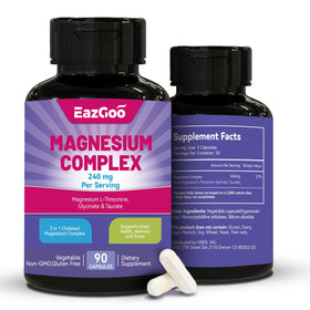 Bouteille de 180 capsules végétales de complexe de magnésium EAZGOO