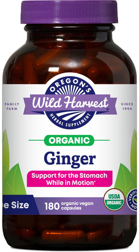 Bouteille de 180 capsules végétales de gingembre Oregon's Wild Harvest