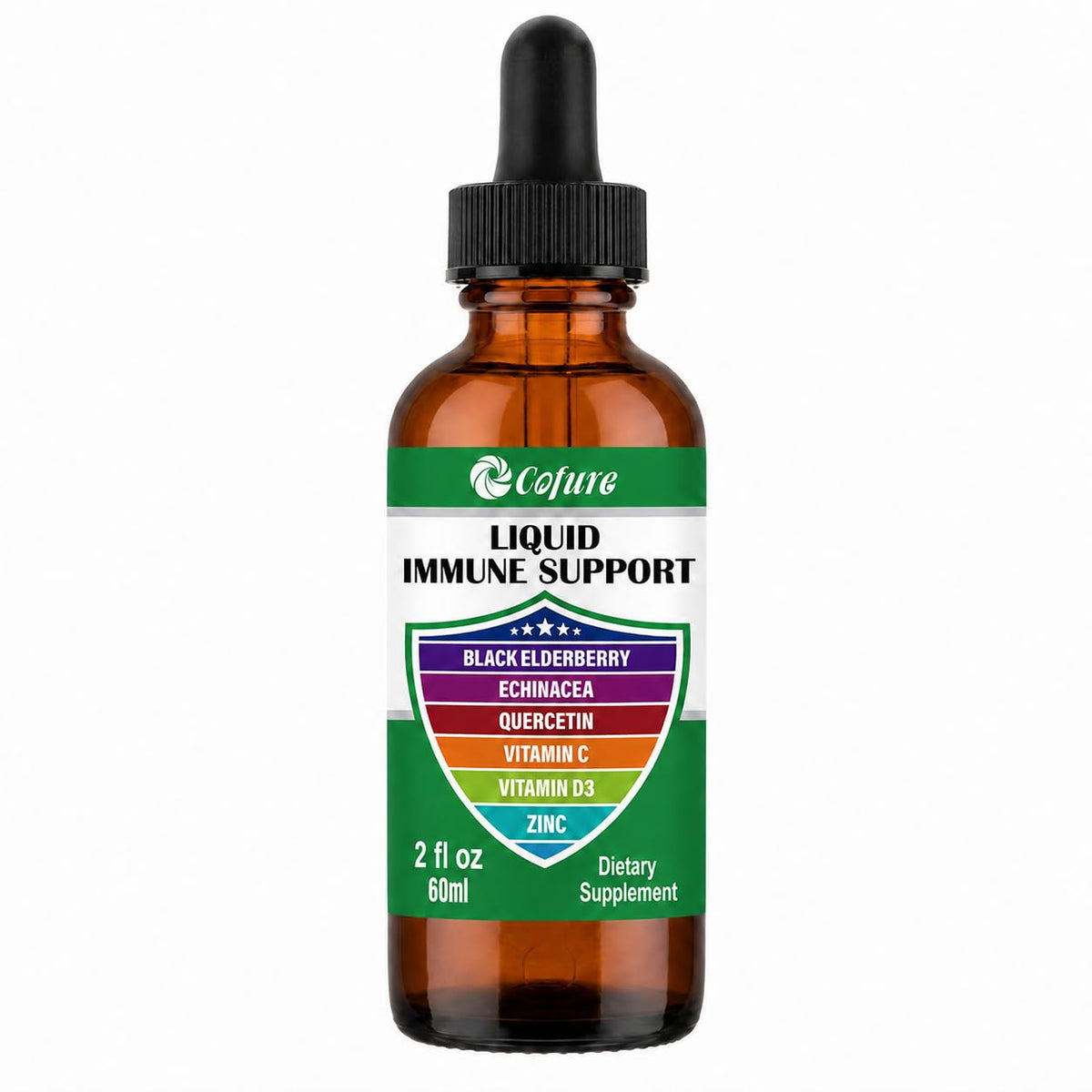 Bouteille de 2 fl oz de Cofure complément alimentaire liquide 6 en 1