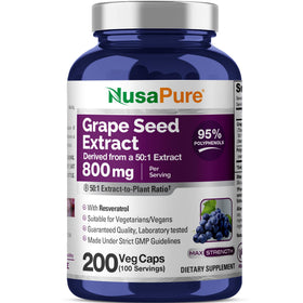 Bouteille de 200 capsules de pépins de raisin NusaPure