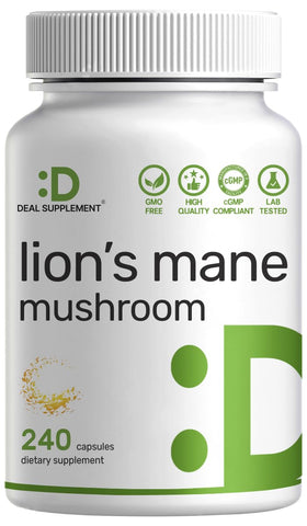 Bouteille de 240 capsules de Crinière de Lion DEAL SUPPLEMENT vue de face