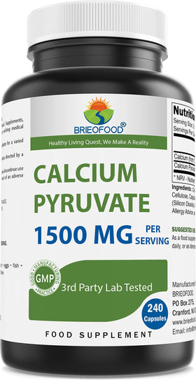 Bouteille de 240 capsules végétariennes de Calcium Pyruvate Brieofood