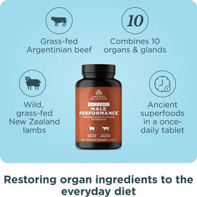 Bouteille de 30 comprimés Ancient Nutrition sur fond blanc