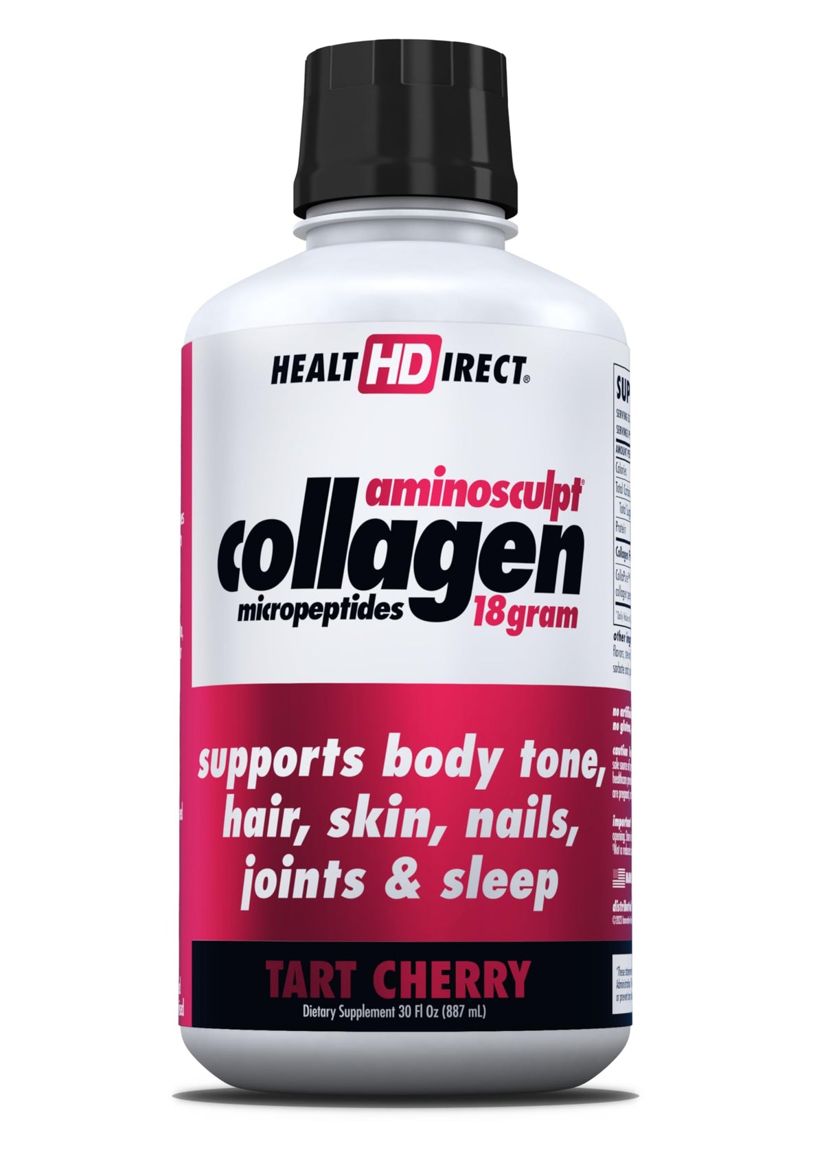 Bouteille de 30 oz de AminoSculpt collagène liquide cerise