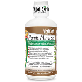 Bouteille de 32 Oz de minéraux humiques Vital Earth Minerals avec gobelet inclus