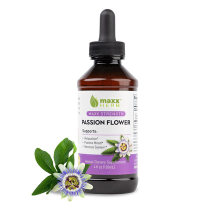 Bouteille de 4 oz d'extrait de fleurs de passion Maxx Herb vue de face